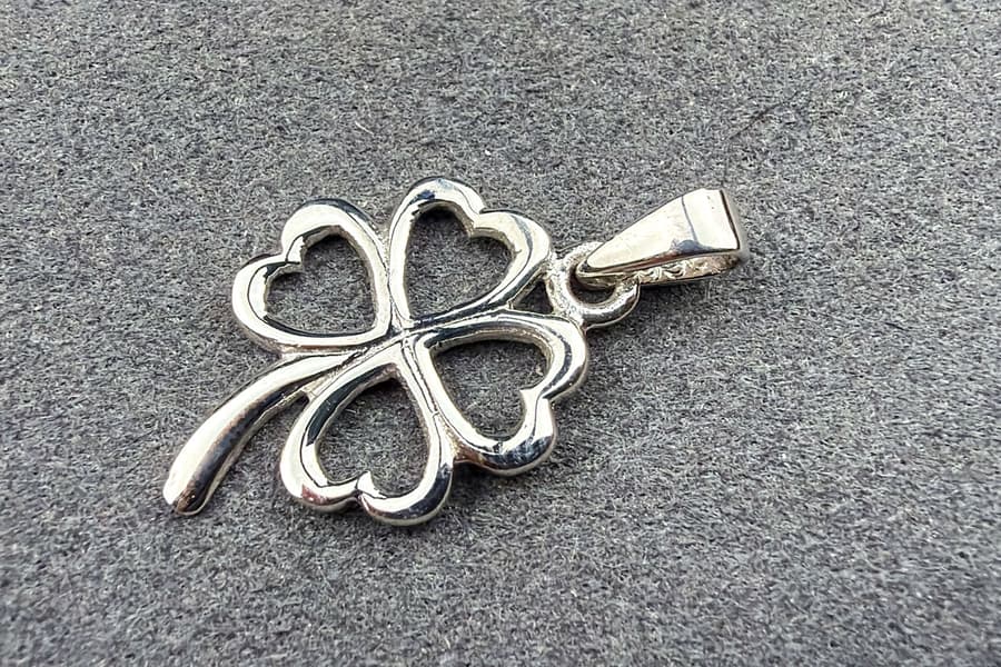 Silber Anhänger \Kleeblatt\
